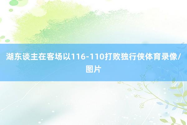 湖东谈主在客场以116-110打败独行侠体育录像/图片