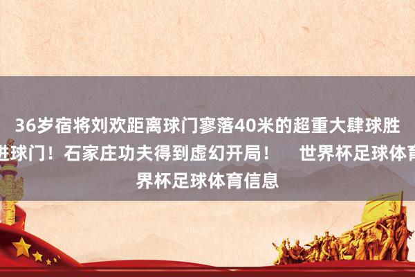 36岁宿将刘欢距离球门寥落40米的超重大肆球胜仗吊进球门！石家庄功夫得到虚幻开局！    世界杯足球体育信息