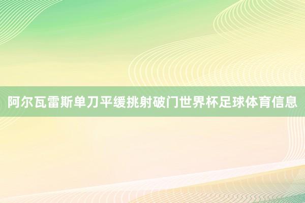 阿尔瓦雷斯单刀平缓挑射破门世界杯足球体育信息