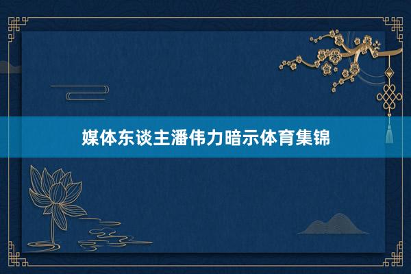 媒体东谈主潘伟力暗示体育集锦