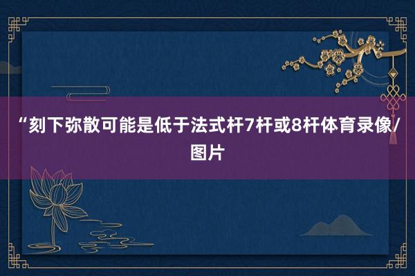 “刻下弥散可能是低于法式杆7杆或8杆体育录像/图片