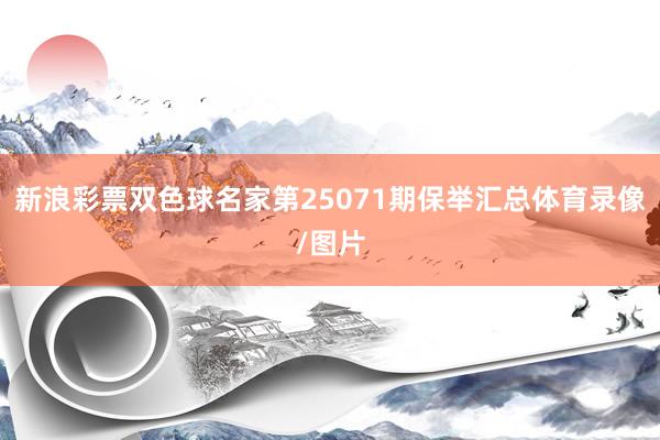 新浪彩票双色球名家第25071期保举汇总体育录像/图片