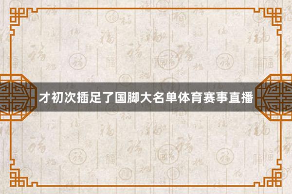才初次插足了国脚大名单体育赛事直播