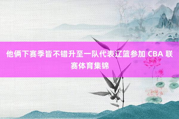 他俩下赛季皆不错升至一队代表辽篮参加 CBA 联赛体育集锦