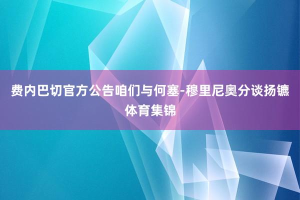 费内巴切官方公告咱们与何塞-穆里尼奥分谈扬镳体育集锦