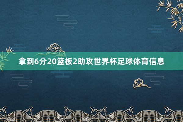 拿到6分20篮板2助攻世界杯足球体育信息