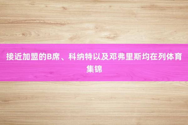 接近加盟的B席、科纳特以及邓弗里斯均在列体育集锦